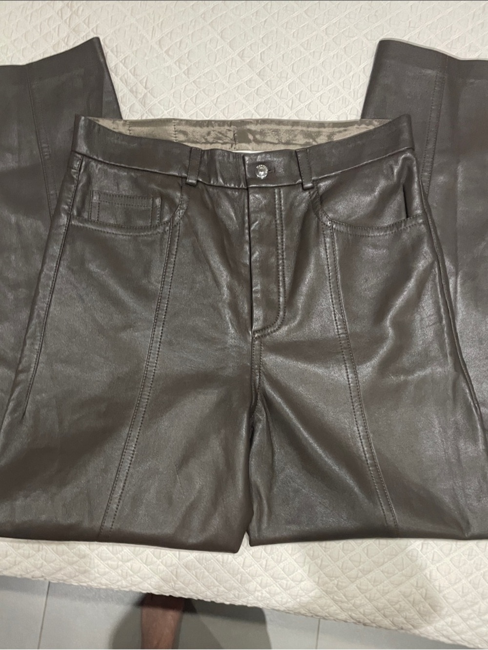 NWOT Nanushka Men's Brown Vegan Leather pants - Classic Straight Fit